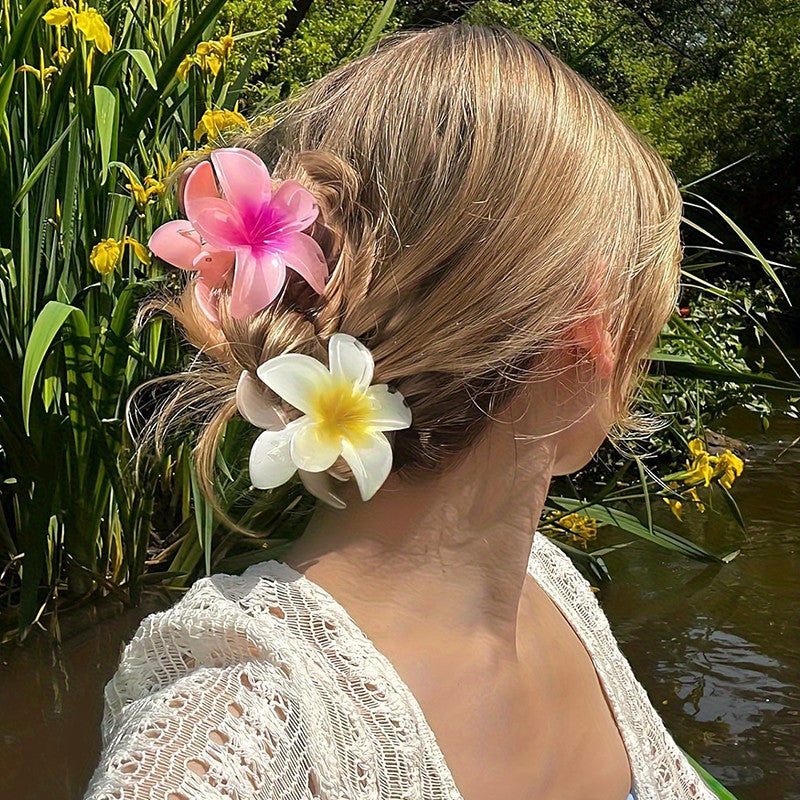 Large Boho Flower Hair Claw Clips for Women, Stylish Hairpins & Barrettes for Beach & Everyday Wear
