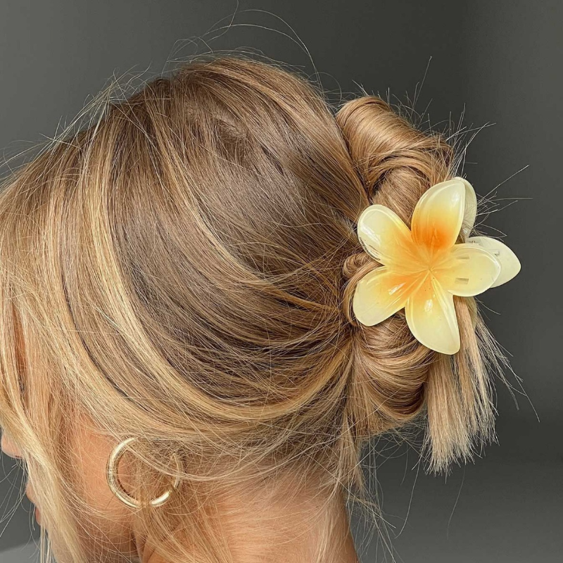 Large Boho Flower Hair Claw Clips for Women, Stylish Hairpins & Barrettes for Beach & Everyday Wear