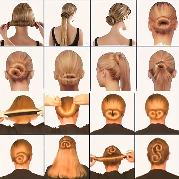 Fast & Easy Twisted Crown Bun Maker - Effortless French Curls Styler for Women with Normal Hair