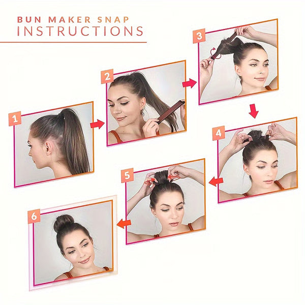 Fast & Easy Twisted Crown Bun Maker - Effortless French Curls Styler for Women with Normal Hair