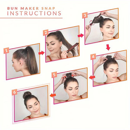 Fast & Easy Twisted Crown Bun Maker - Effortless French Curls Styler for Women with Normal Hair