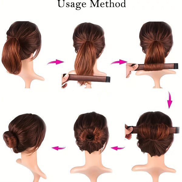 Fast & Easy Twisted Crown Bun Maker - Effortless French Curls Styler for Women with Normal Hair