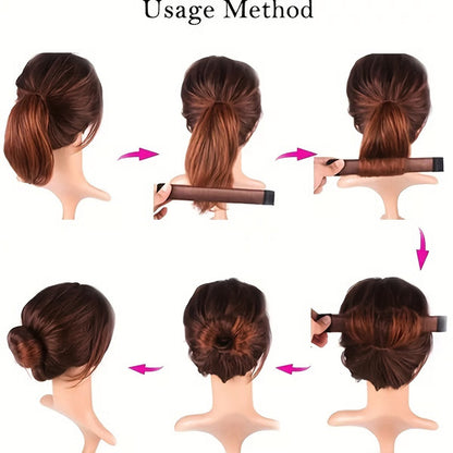 Fast & Easy Twisted Crown Bun Maker - Effortless French Curls Styler for Women with Normal Hair