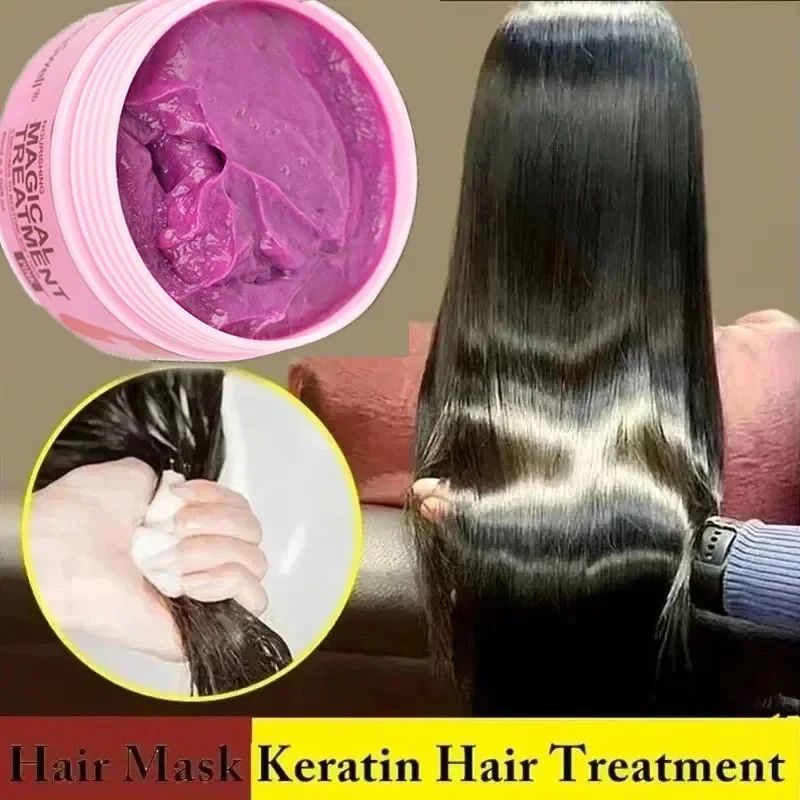 Magical Keratin Hair Mask for Repairing Damaged Frizzy Hair, Nourishing Soft, Shiny & Smooth Hair Care