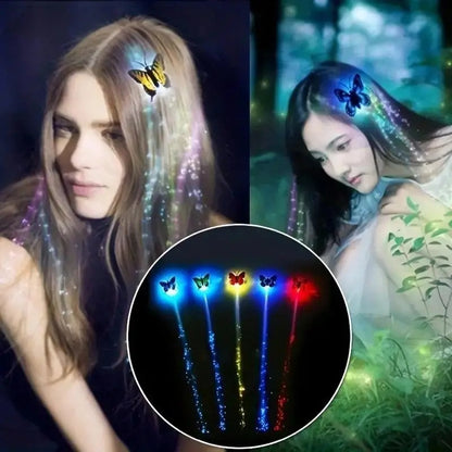 Sparkling LED Butterfly Hairpins Light Up Hair Jewelry for Parties, Festivals & Gifts