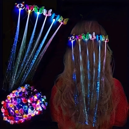 Sparkling LED Butterfly Hairpins Light Up Hair Jewelry for Parties, Festivals & Gifts