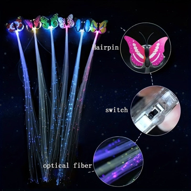 Sparkling LED Butterfly Hairpins Light Up Hair Jewelry for Parties, Festivals & Gifts